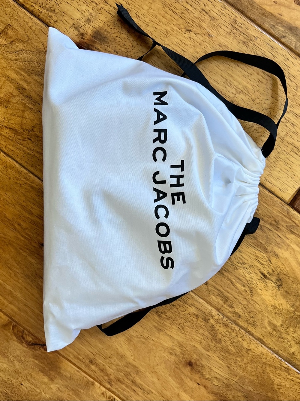 Marc Jacobs White Drawstring Backpack with Black Straps